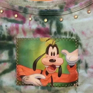 New. Tie dye Disney goofy spaghetti strap tank girl M rhinestones character